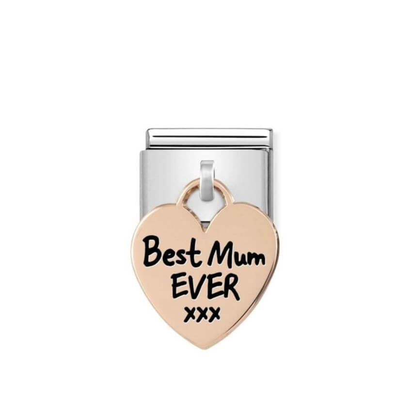 Classic Engraved Best Mum Ever SS & 9k RG Link