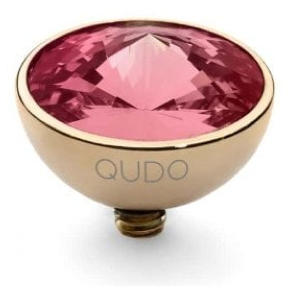 Famosa Gold 11.5mm Bottone Ring Top Padparadscha