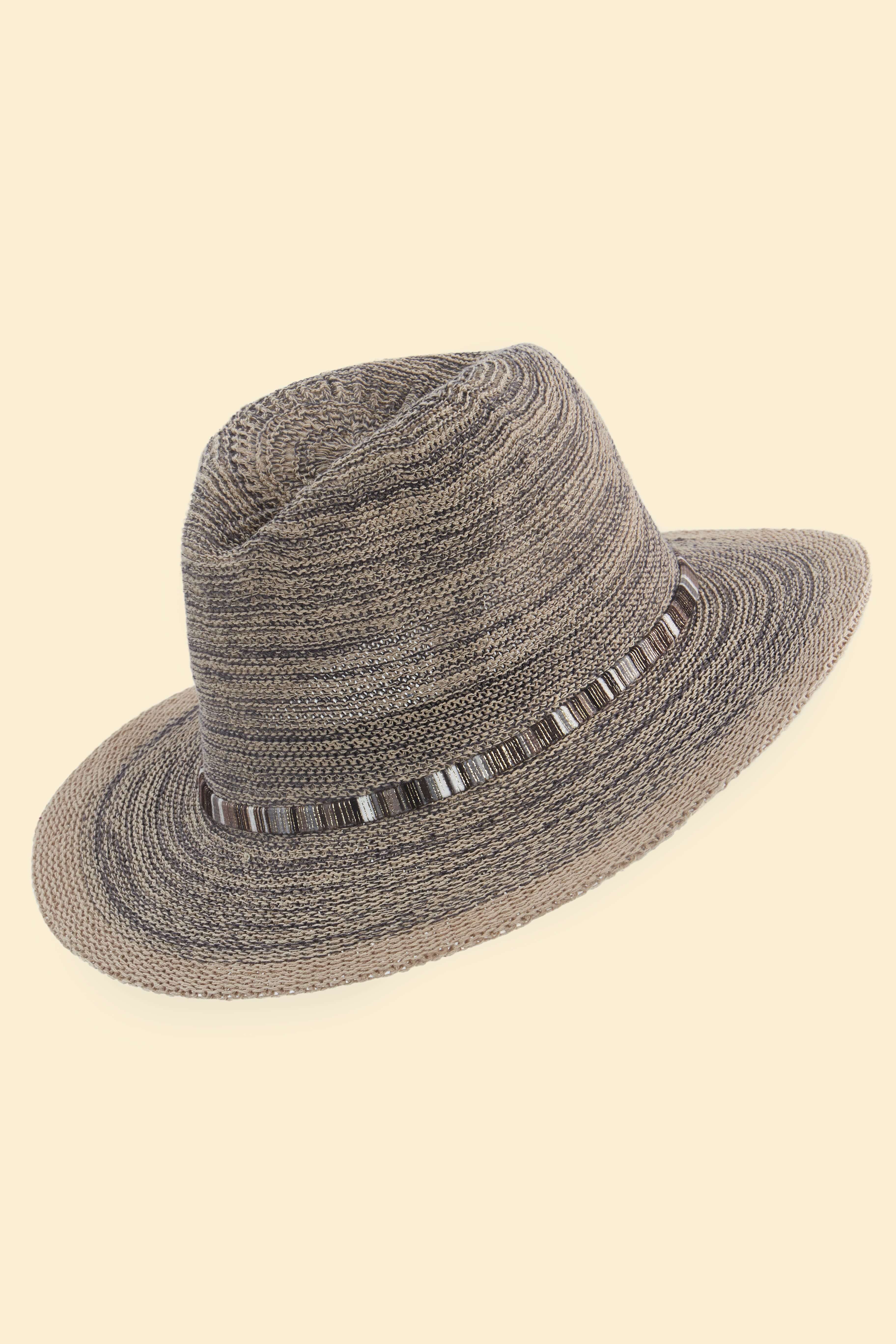 Natalie Hat Slate with Glitter Band