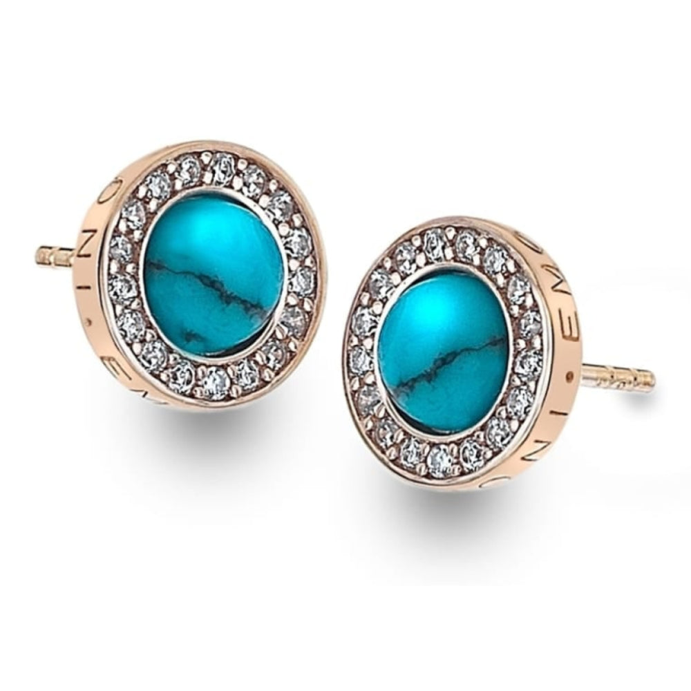 Giove Turquoise Rose Gold Plated Earrings