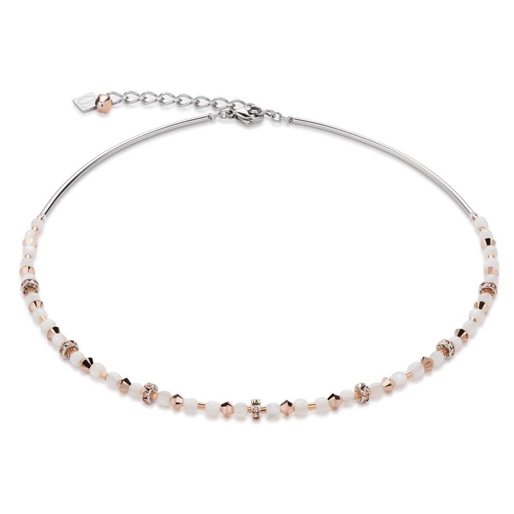 Rose Gold & White Crystal Necklace
