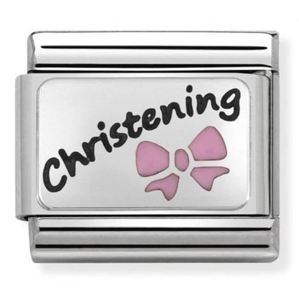 Composable Classic Pink Christening Stainless Steel Charm