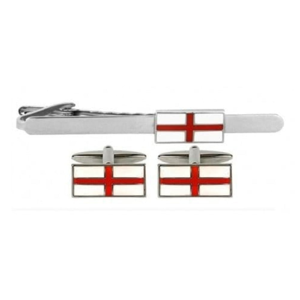 St. George Flag Cufflinks & Tie Bar