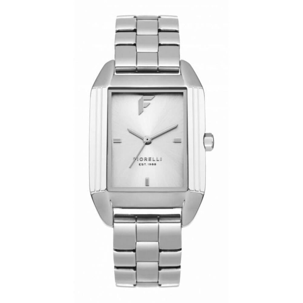 Pale Silver/White Satin Sunray Dial & Bracelet Strap Ladies Watch