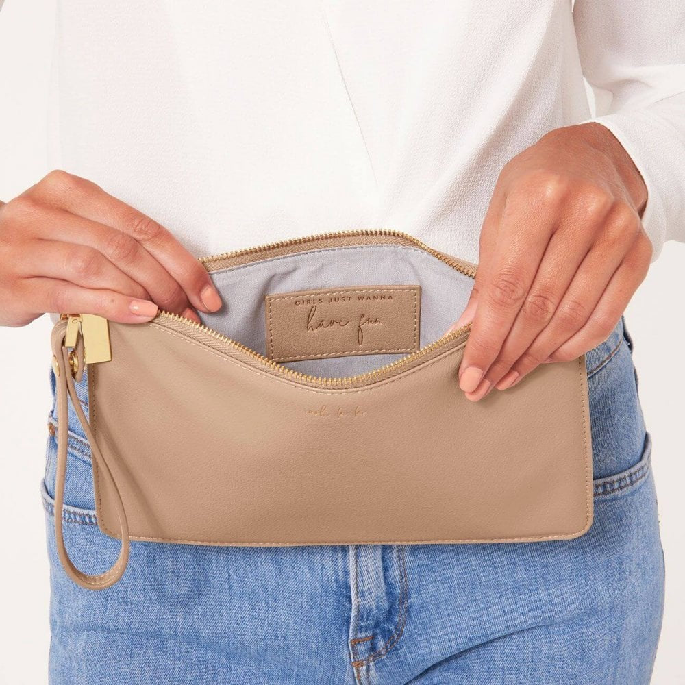 Secret Message Pouch | Ooh La La, Girls Just Wanna Have Fun | Taupe | 16 X 24 Cm