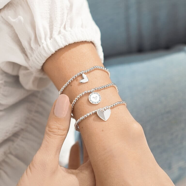 Celebration Set | Live Laugh Love | Silver | Set Of 3 Bracelets | 17.5cm Stretch