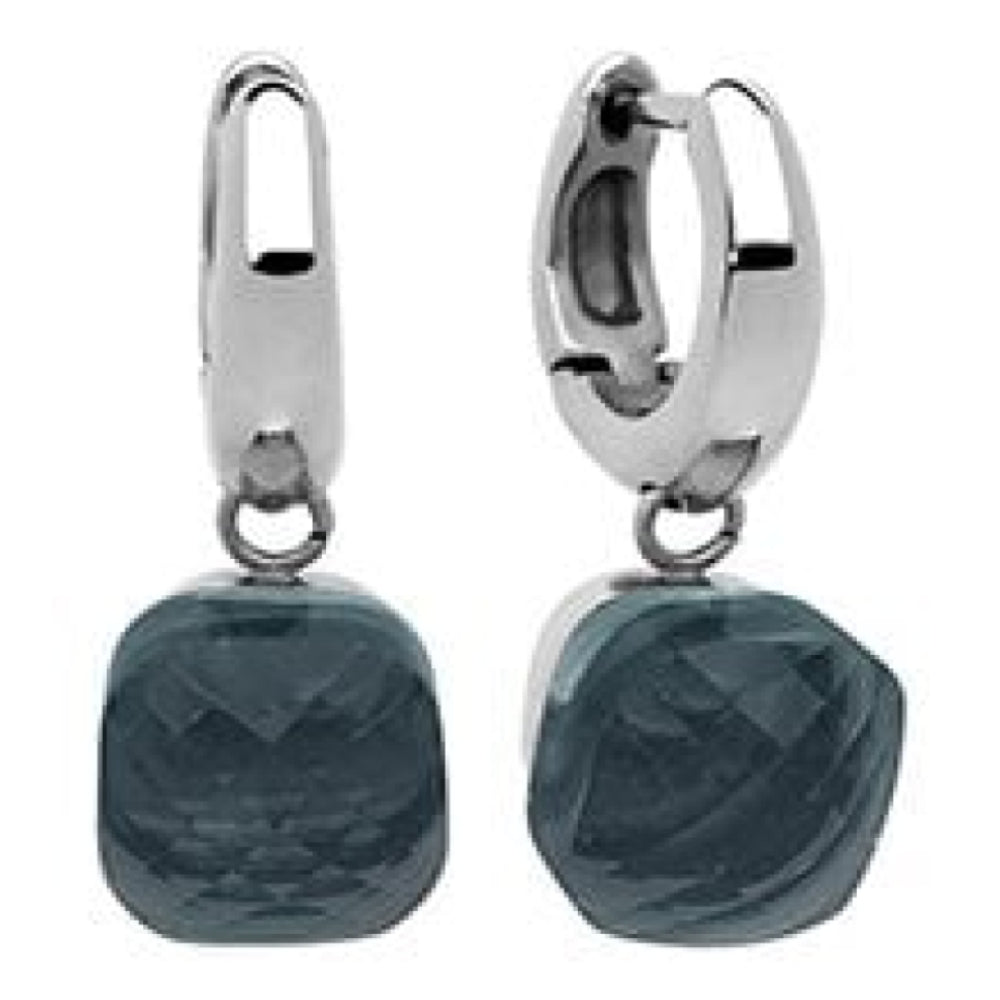 Creole "Firenze" Big (S/P) London Blue Earrings