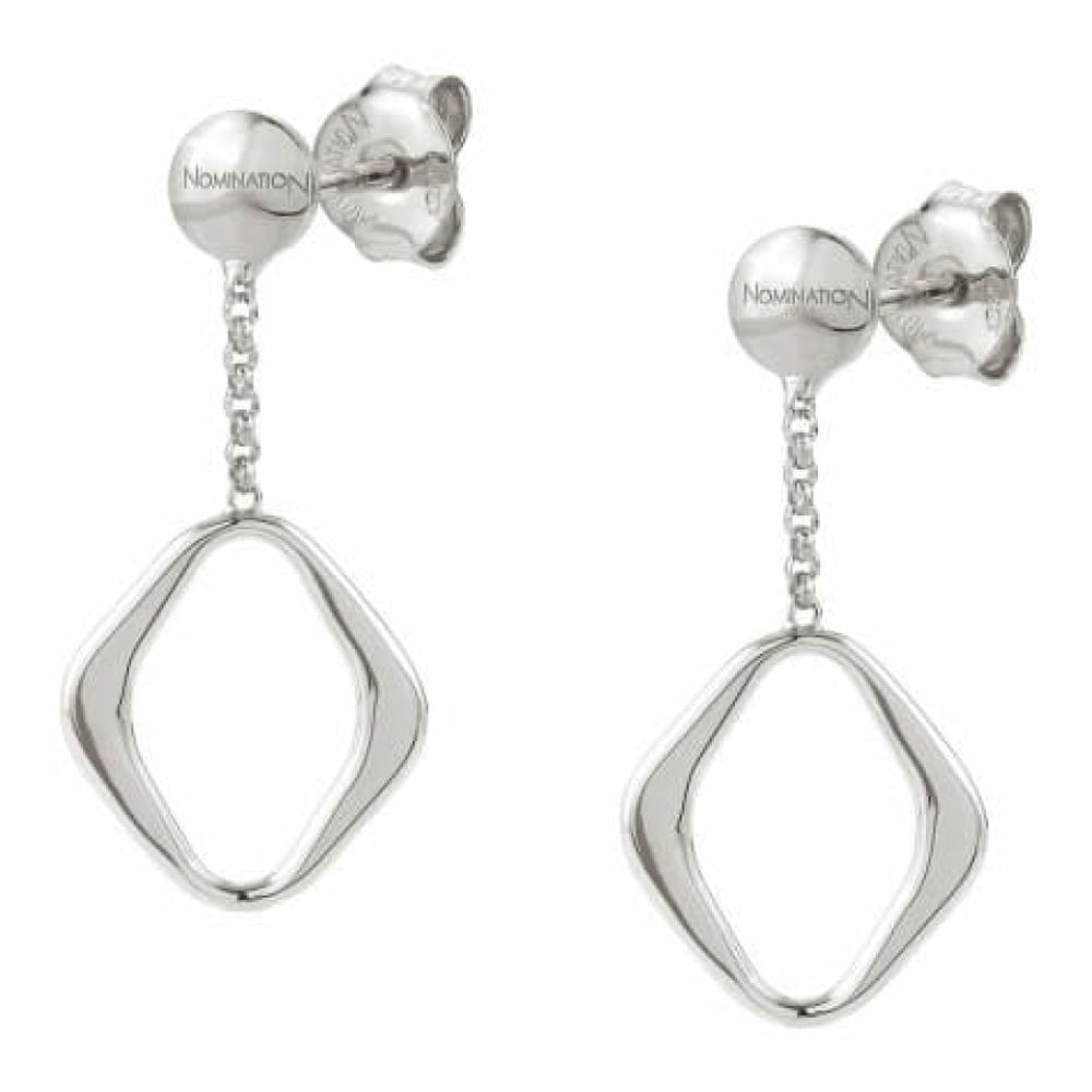 Short Silver Rhombus Earrings
