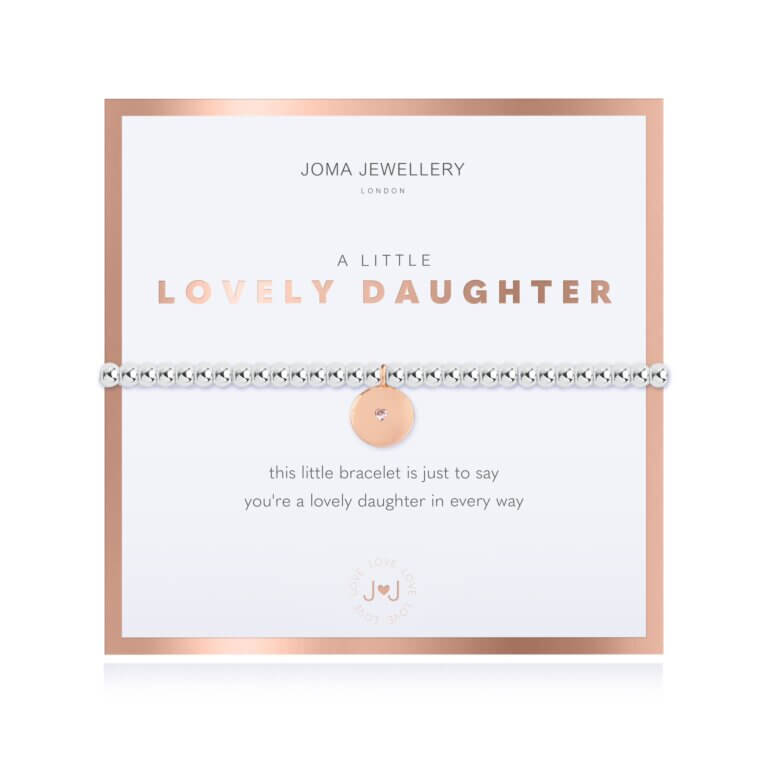 Beautifully Boxed A Littles | Lovely Daughter | Silver | Bracelet | 17.5cm Stretch