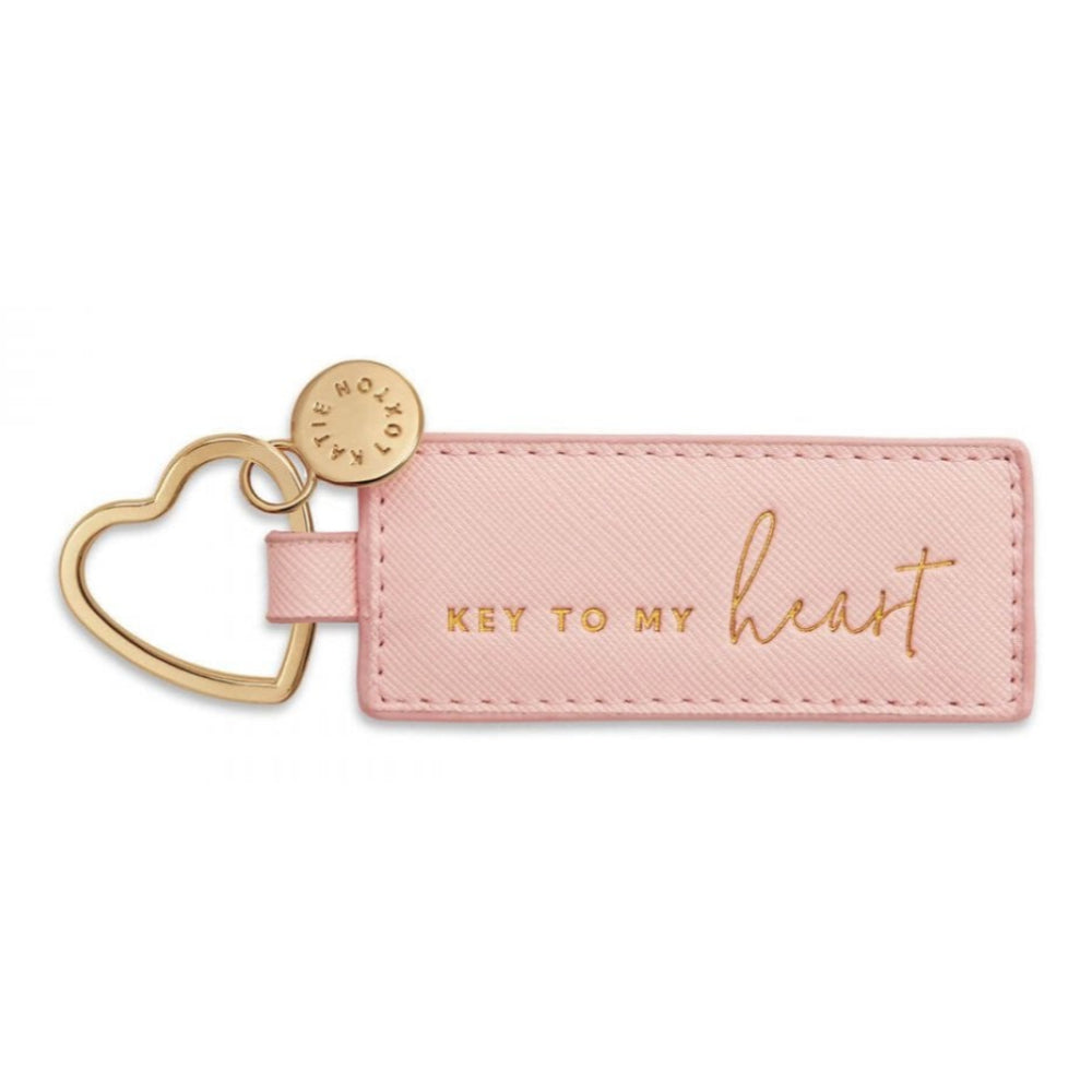 Sentiment Heart Keyring | Key To My Heart | Blush Pink | 8x3cm