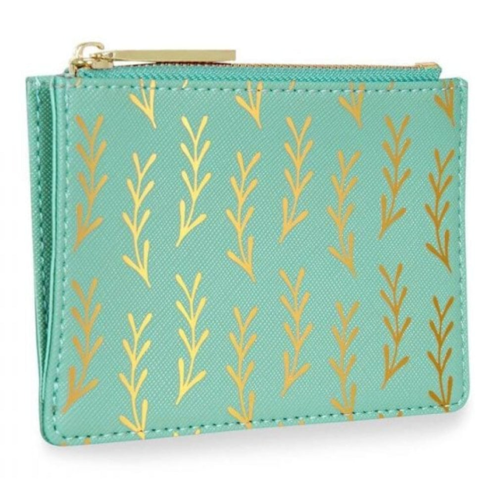 Leaf Print Card Holder | Seafoam Green | 12.5 X 8.5cm