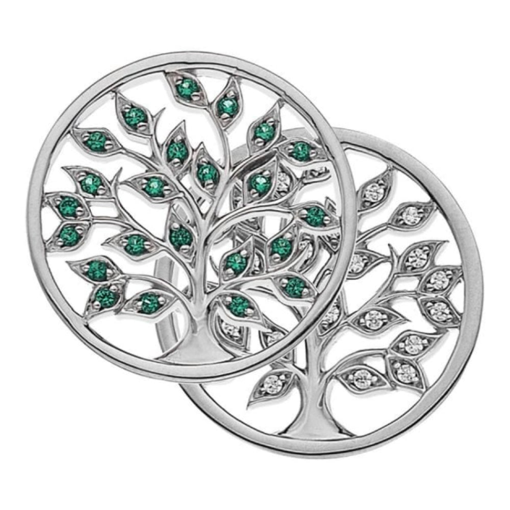 25mm Sterling Silver with Green Sparkle Balance & Harmony Reversible Coin