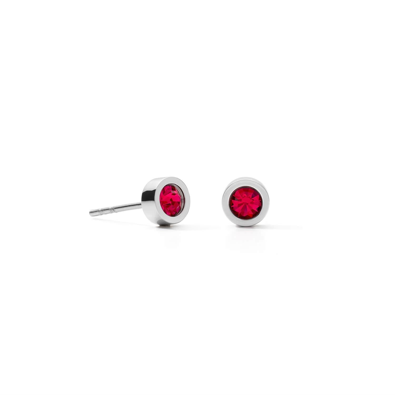 Red Sparkling Dot Earrings