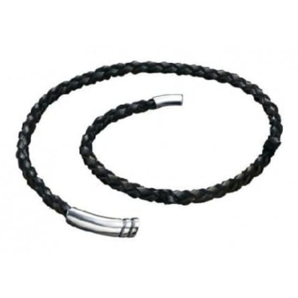 Black Leather Magnetic Necklace