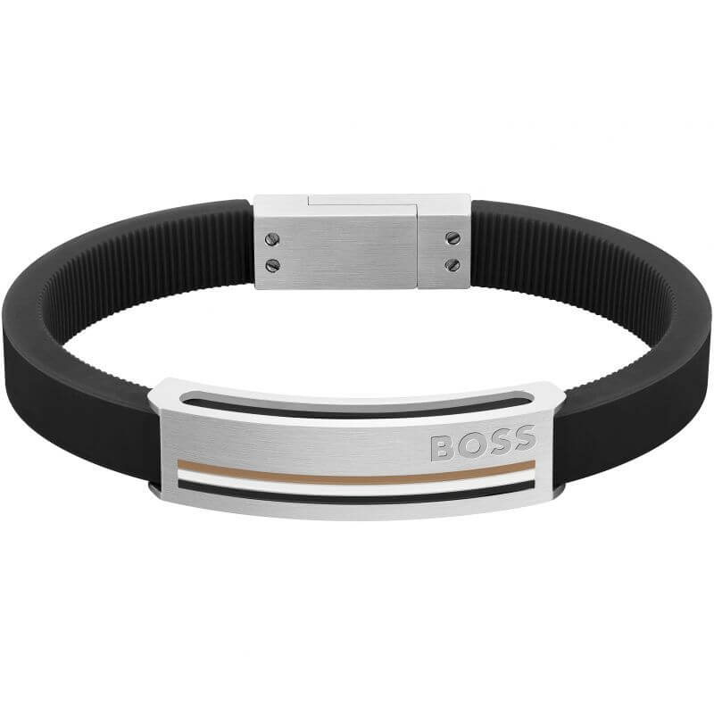 Sakis Black Silicone & Stainless Steel Bracelet