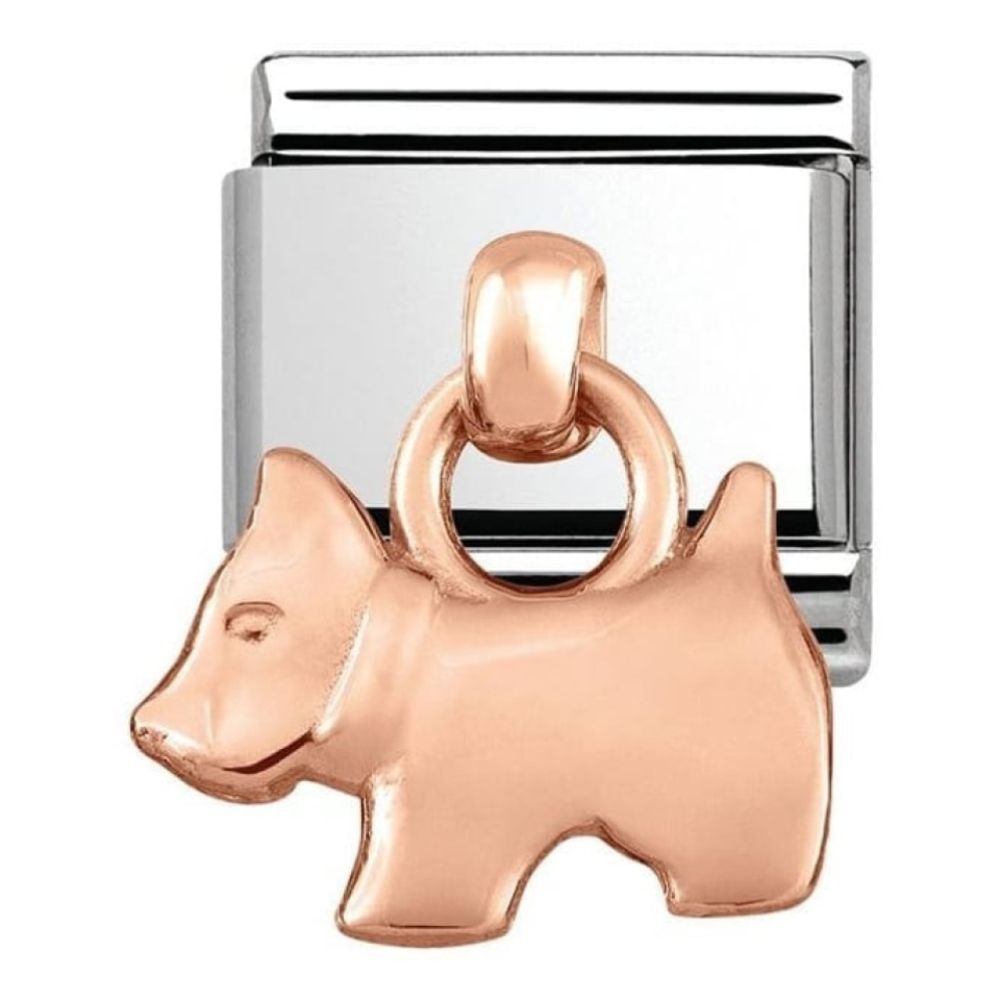 Classic Charm Rose Gold Dog Link