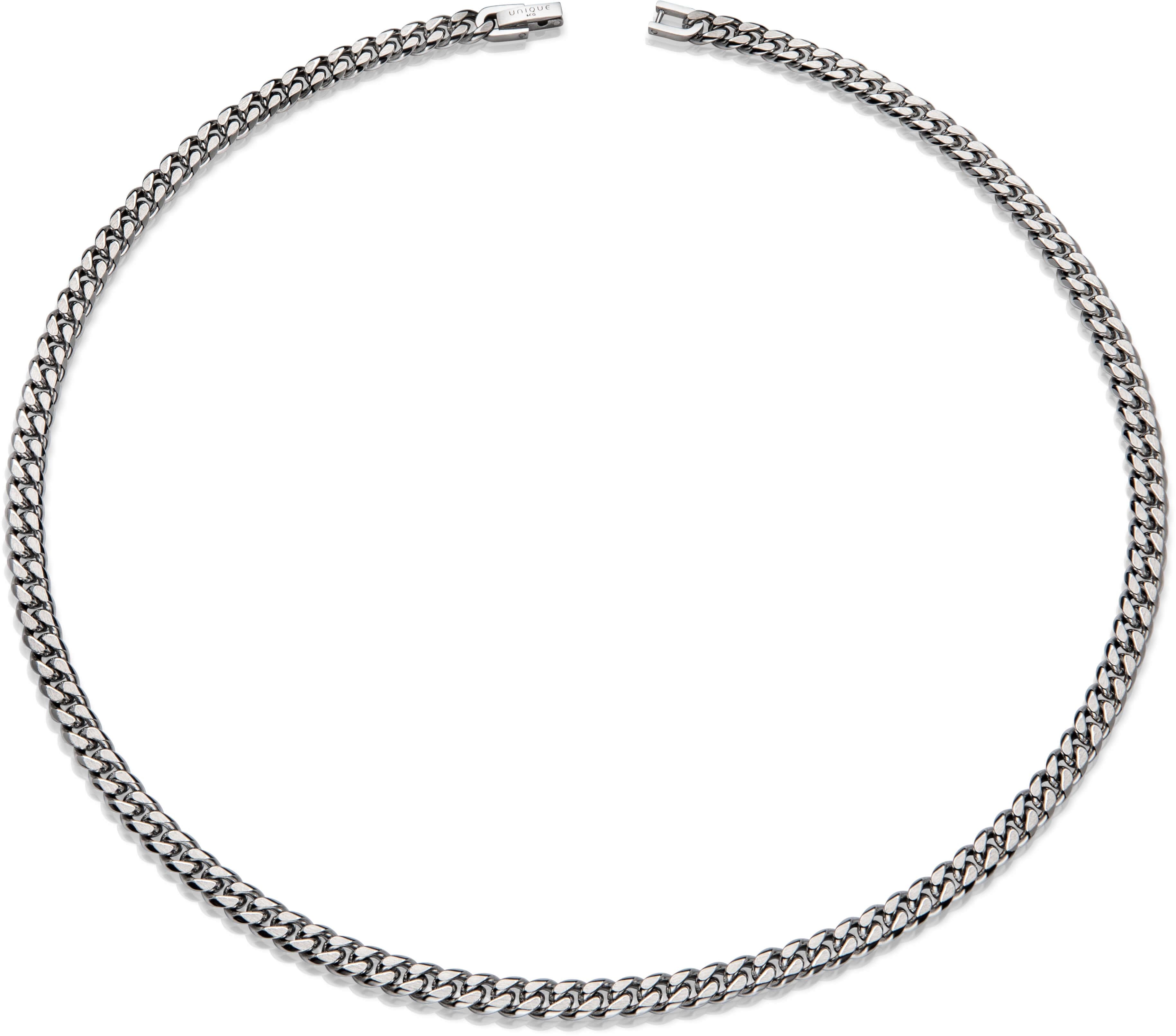 Matte and Polished Stainless Steel Necklace - Width 6mm