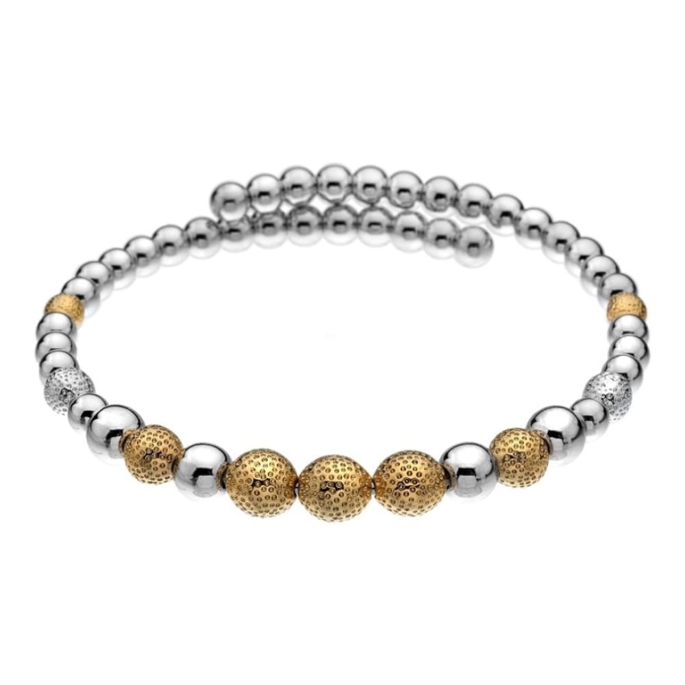 Emozioni Silver & Yellow Gold Plate Ula Wrap Bangle