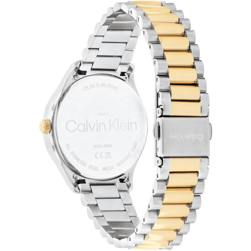 Iconic White CK Dial Two Tone Bracelet Unisex Watch