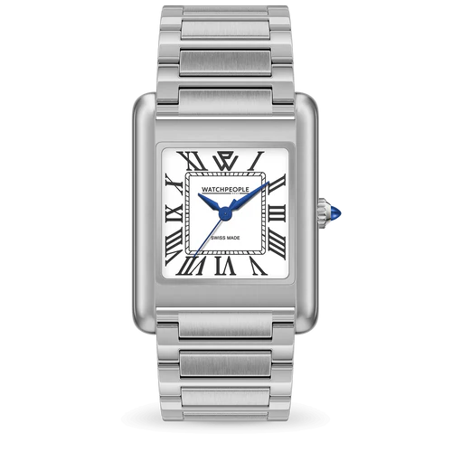 WP6 Metal Shiny Silver Strap Timeless White Dial Watch
