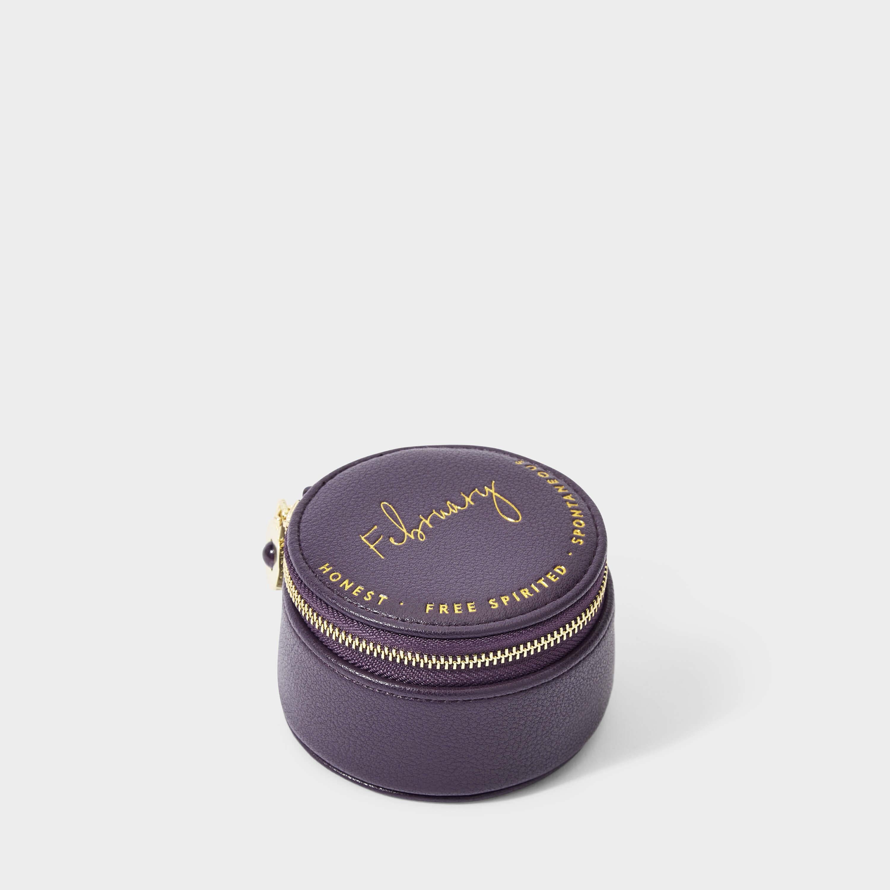 Birthstone Jewellery Box | February | 9 X 9 X 5.5cm