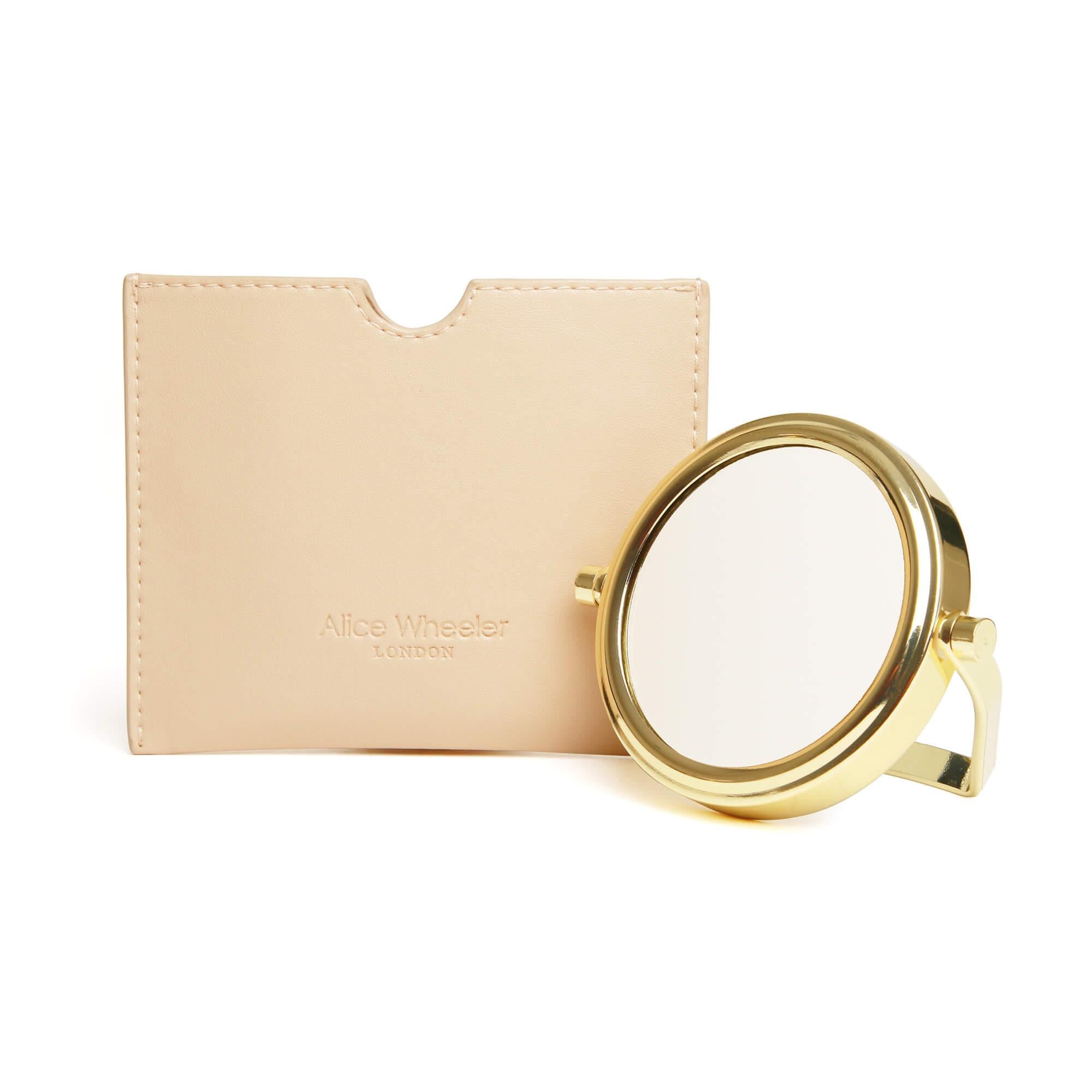 Mirror & Pouch In Sand