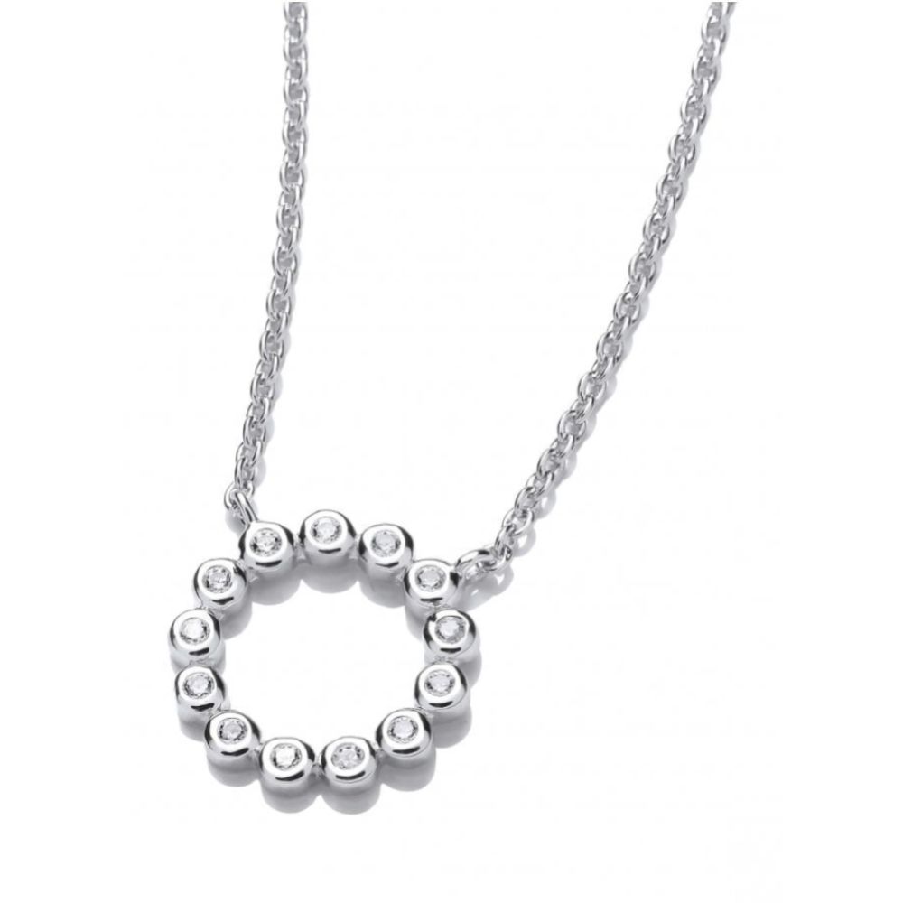 Silver & CZ Circle Of Life Necklace