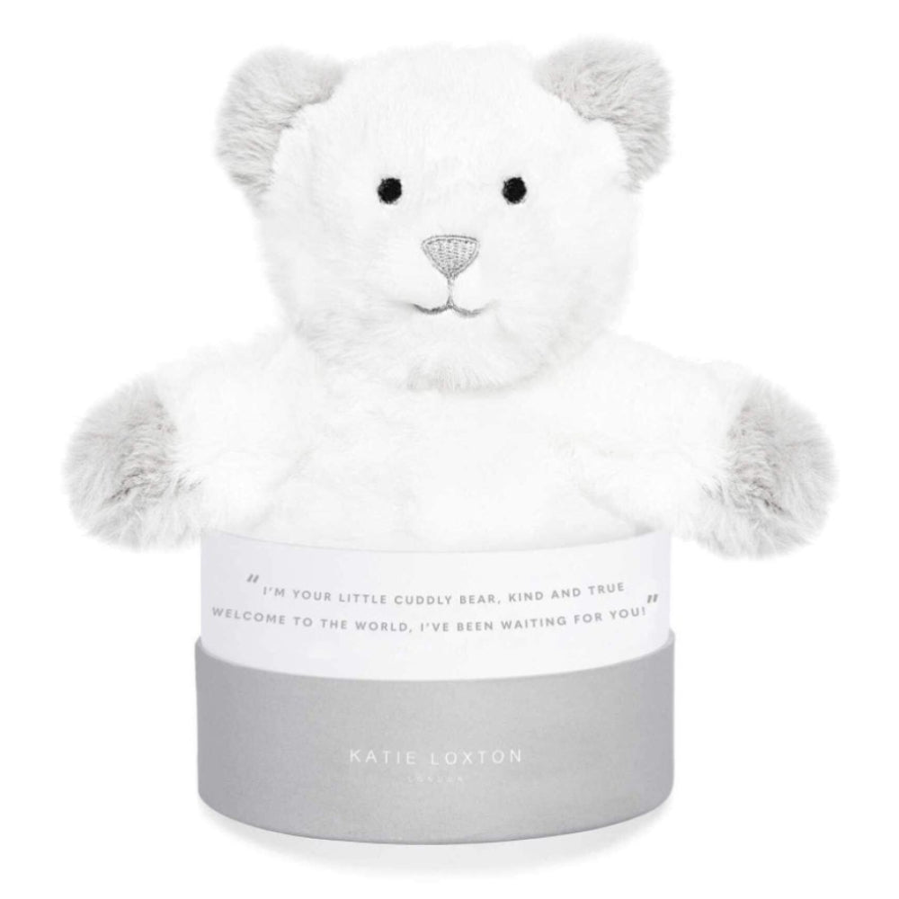 Baby Toy - Bear - White And Grey - 16x14x12cm