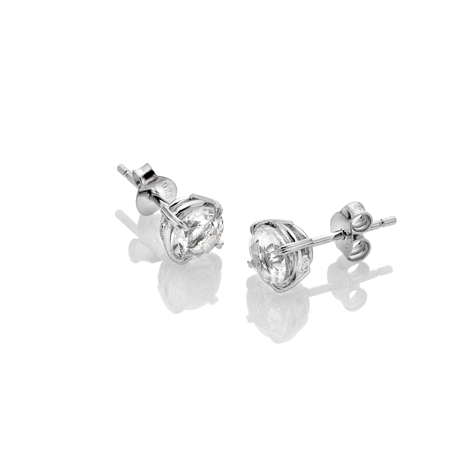 White Topaz Solitaire Earrings