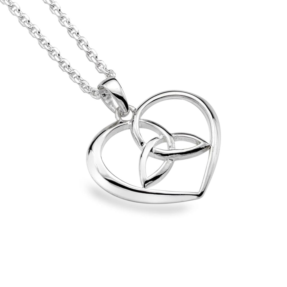 Celtic Trinity Heart Pendant Necklace