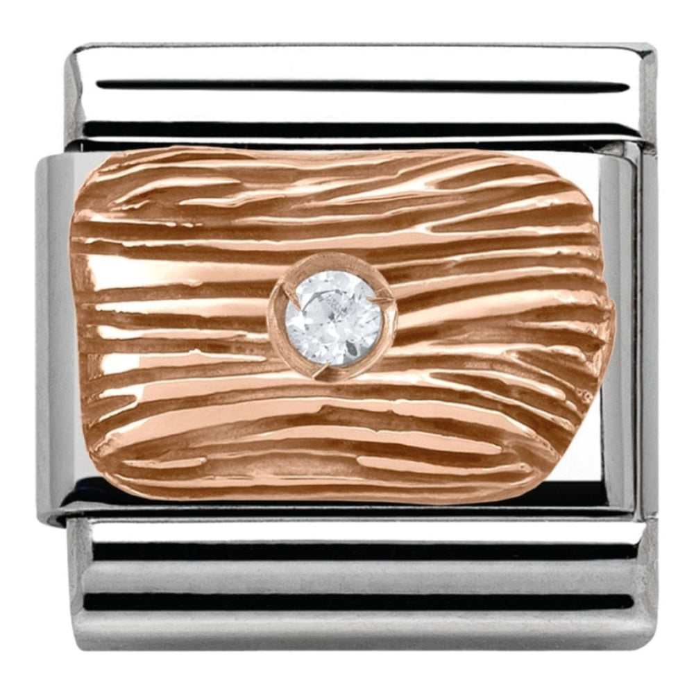 Classic Rose Gold Lined CZ Link