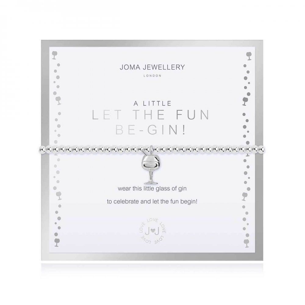 Beautifully Boxed A Littles | Let The Fun Be-Gin! | Silver | Bracelet | 17.5cm Stretch