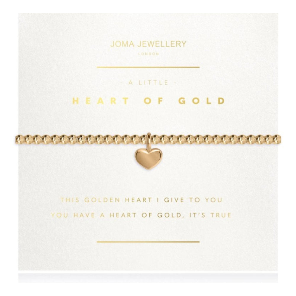 Facetted A Little - Heart Of Gold - Gold- 17.5cm Stretch Bracelet