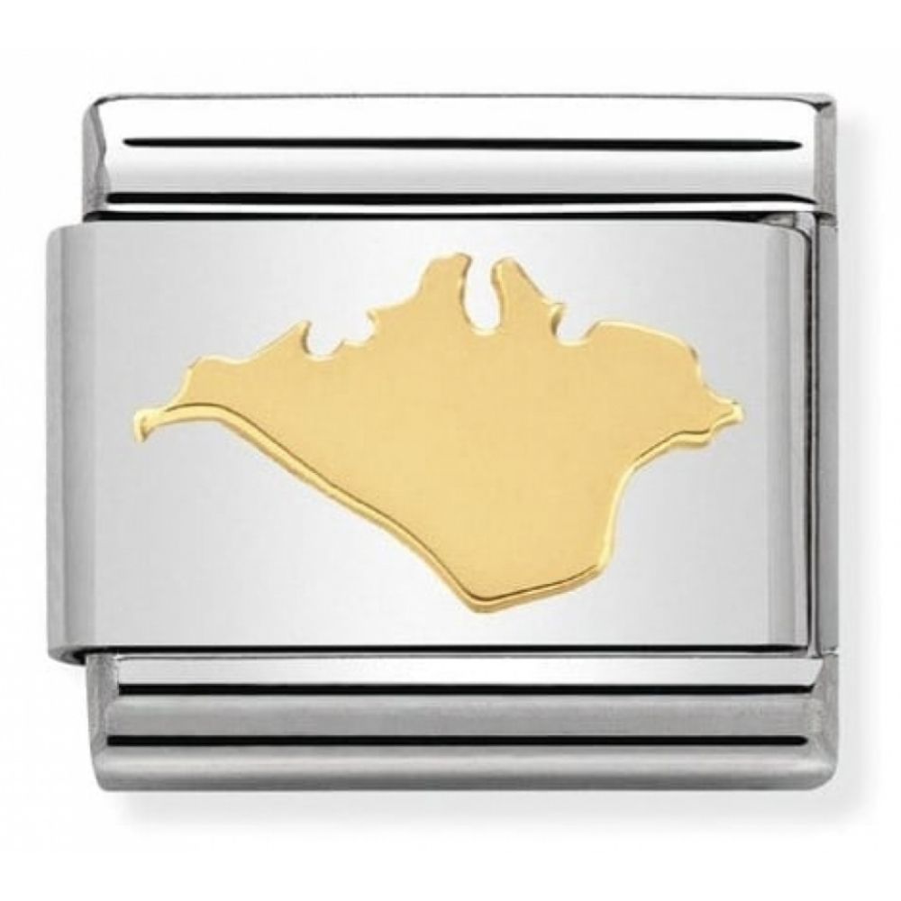Classic Isle of Wight In Stainless Steel With 18k Gold Charm