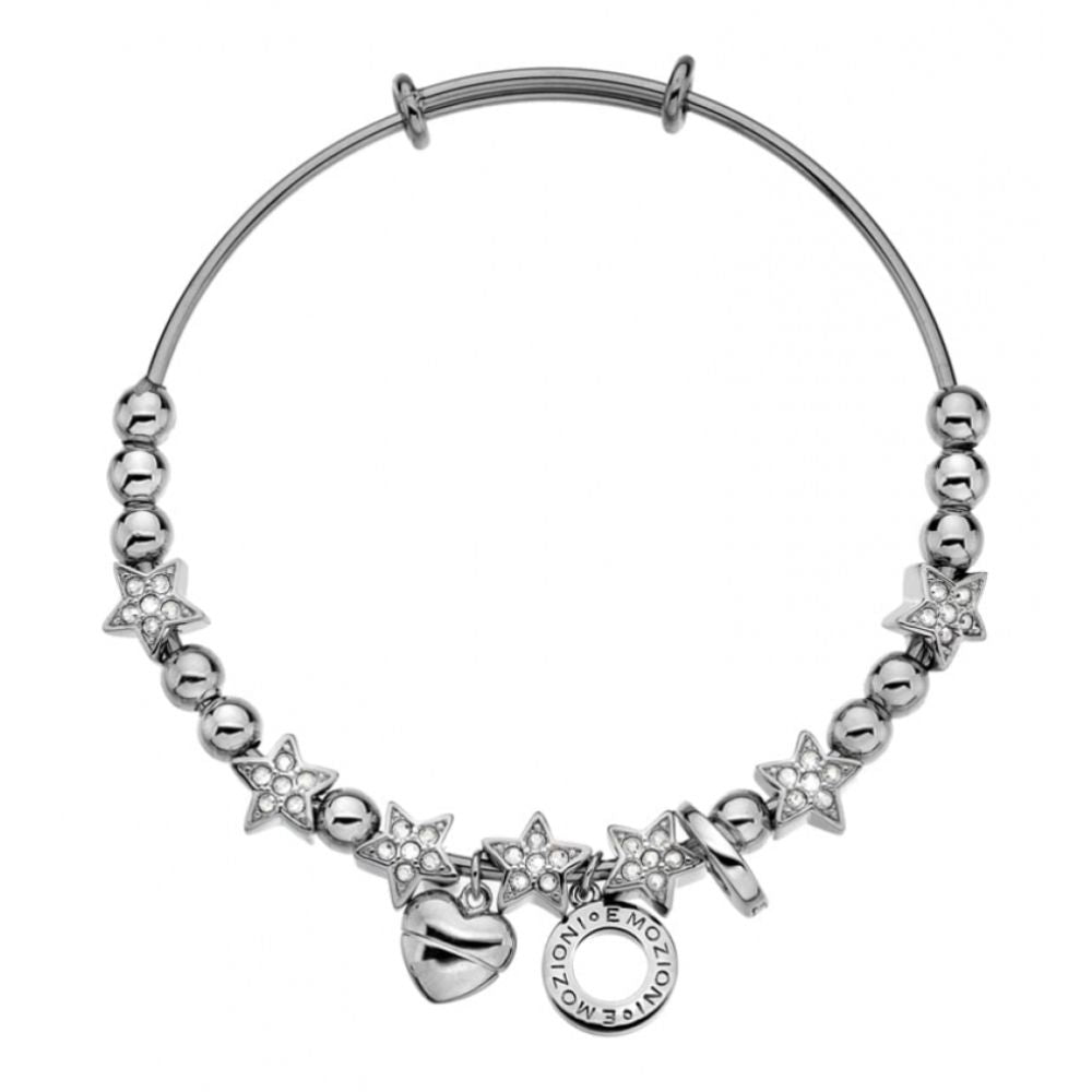 Silver Tone ULA Bangle With Rose Quartz