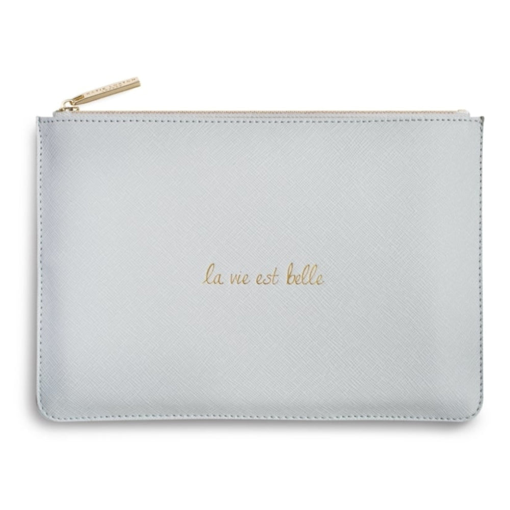 PERFECT POUCH - La vie est belle - pale grey - 16x24cm