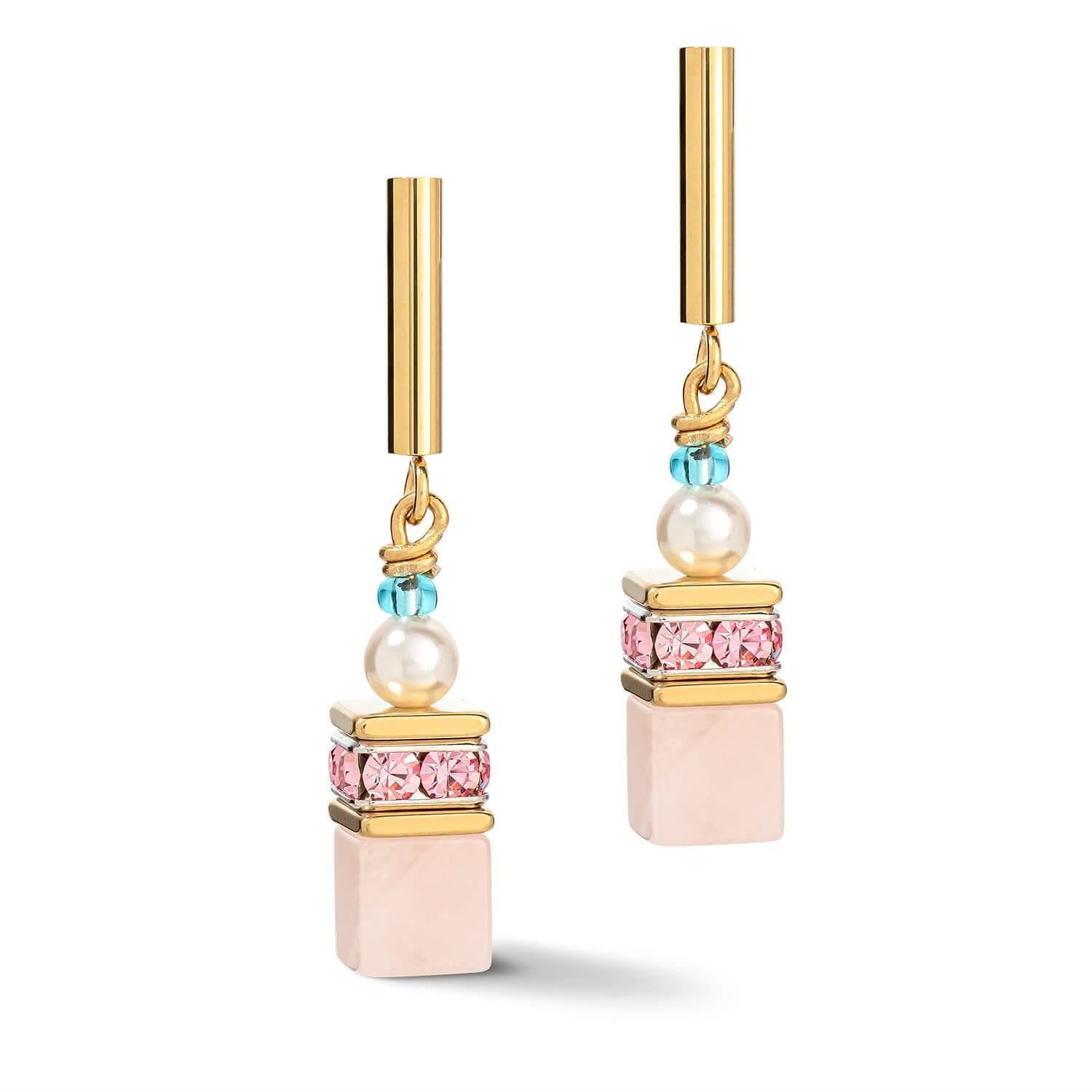 Multicolour Pastel GeoCUBE Pearls Earrings