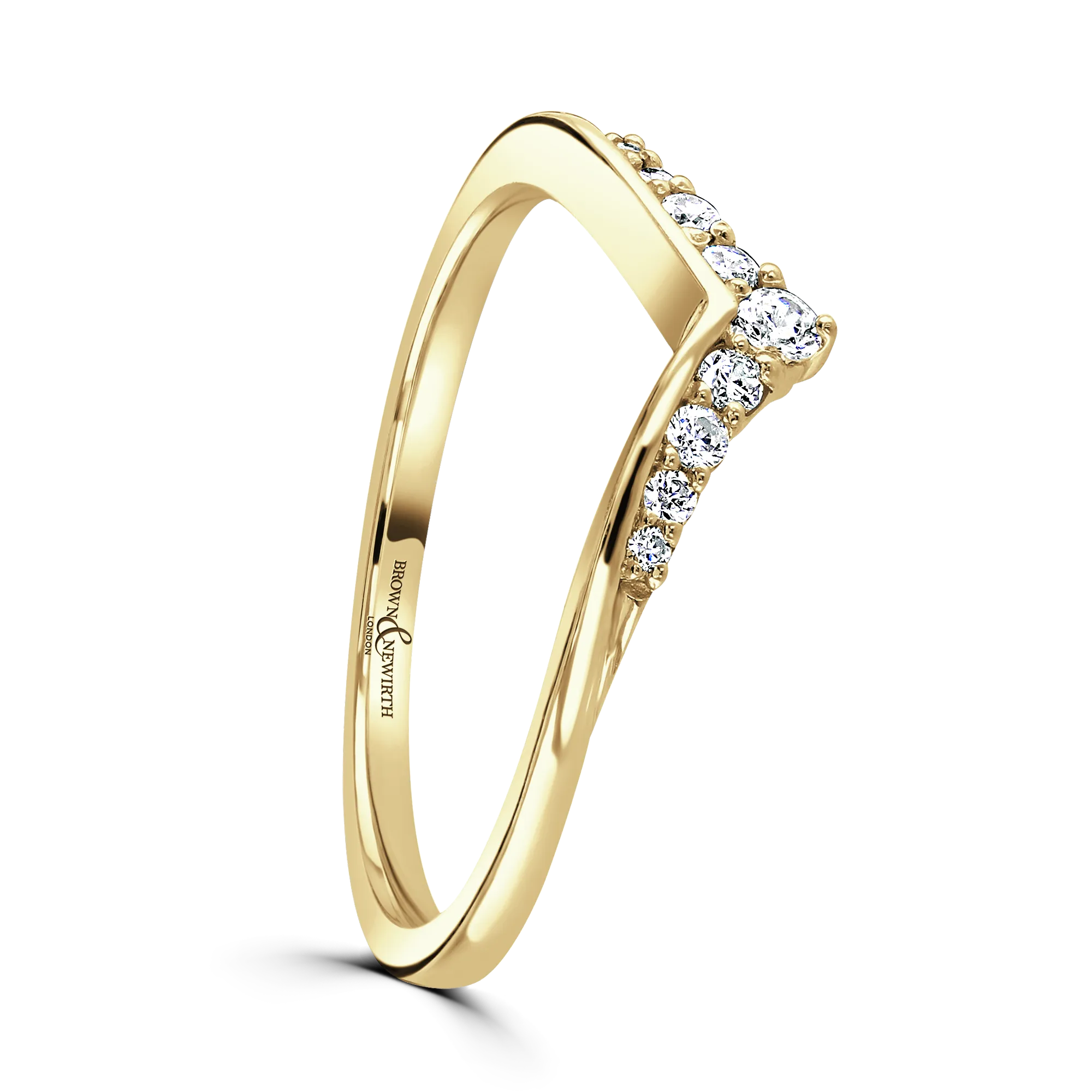 18ct Yellow Gold Wishbone Tiara Style Diamond Set Band