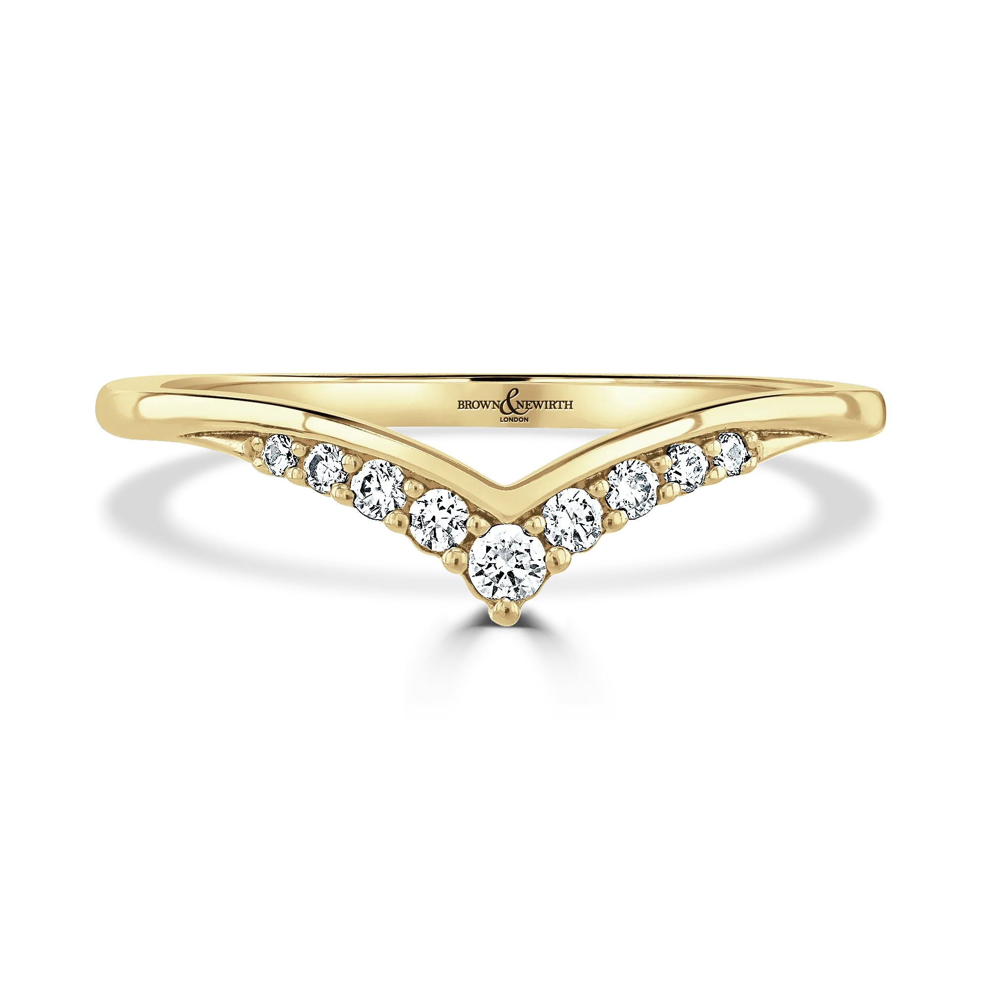 18ct Yellow Gold Wishbone Tiara Style Diamond Set Band