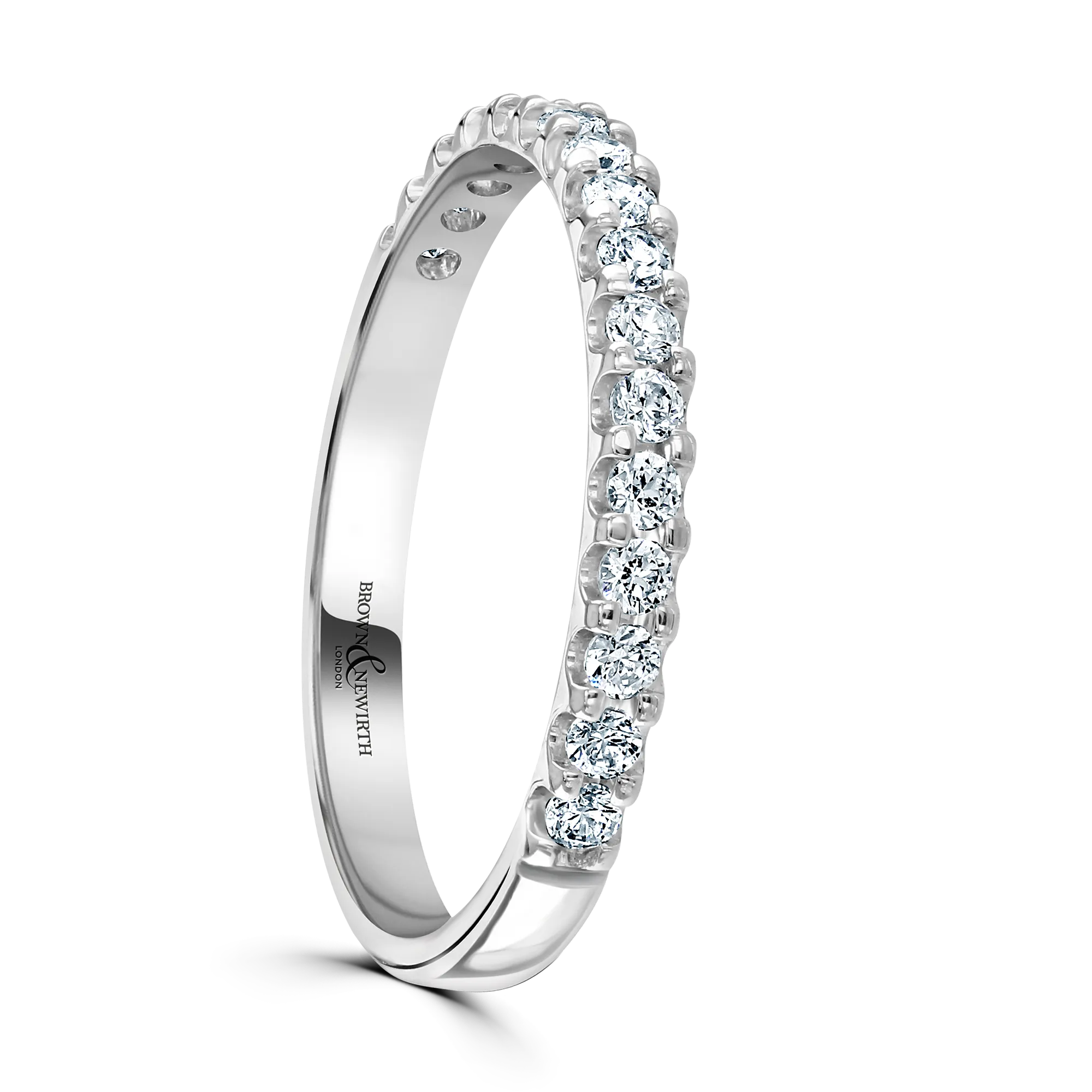 Platinum Claw Set Round Brilliant Cut Diamond Band