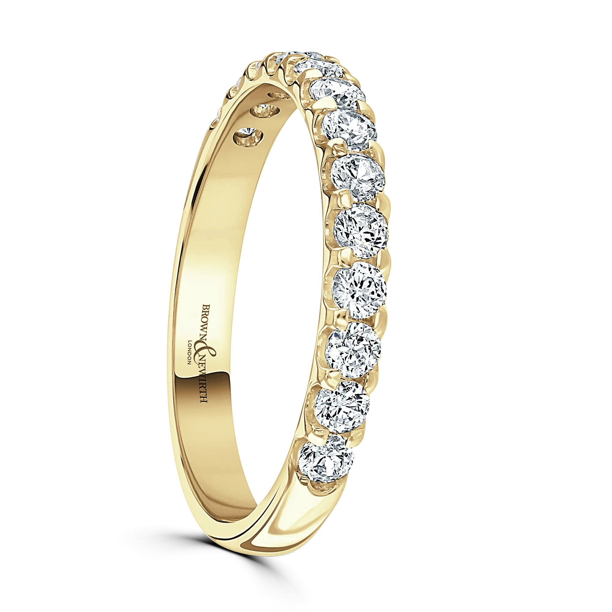 18ct Yellow Gold Half Set Diamond Band