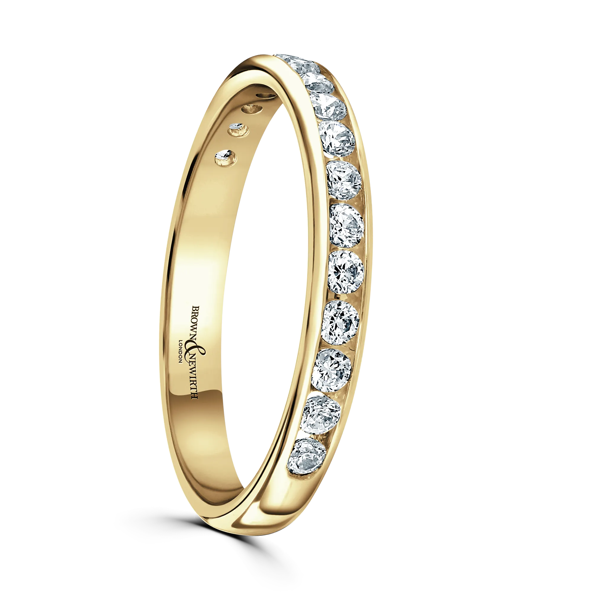 18ct Yellow Gold Channel Set Diamond Half Eternity Band
