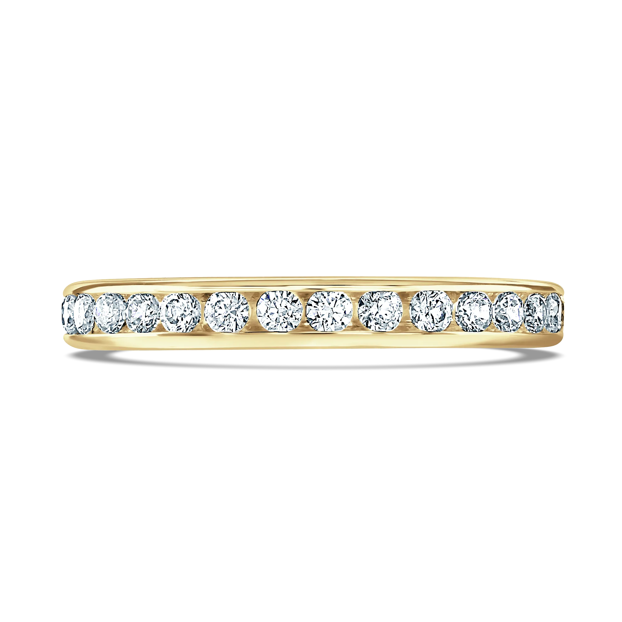 18ct Yellow Gold Channel Set Diamond Half Eternity Band