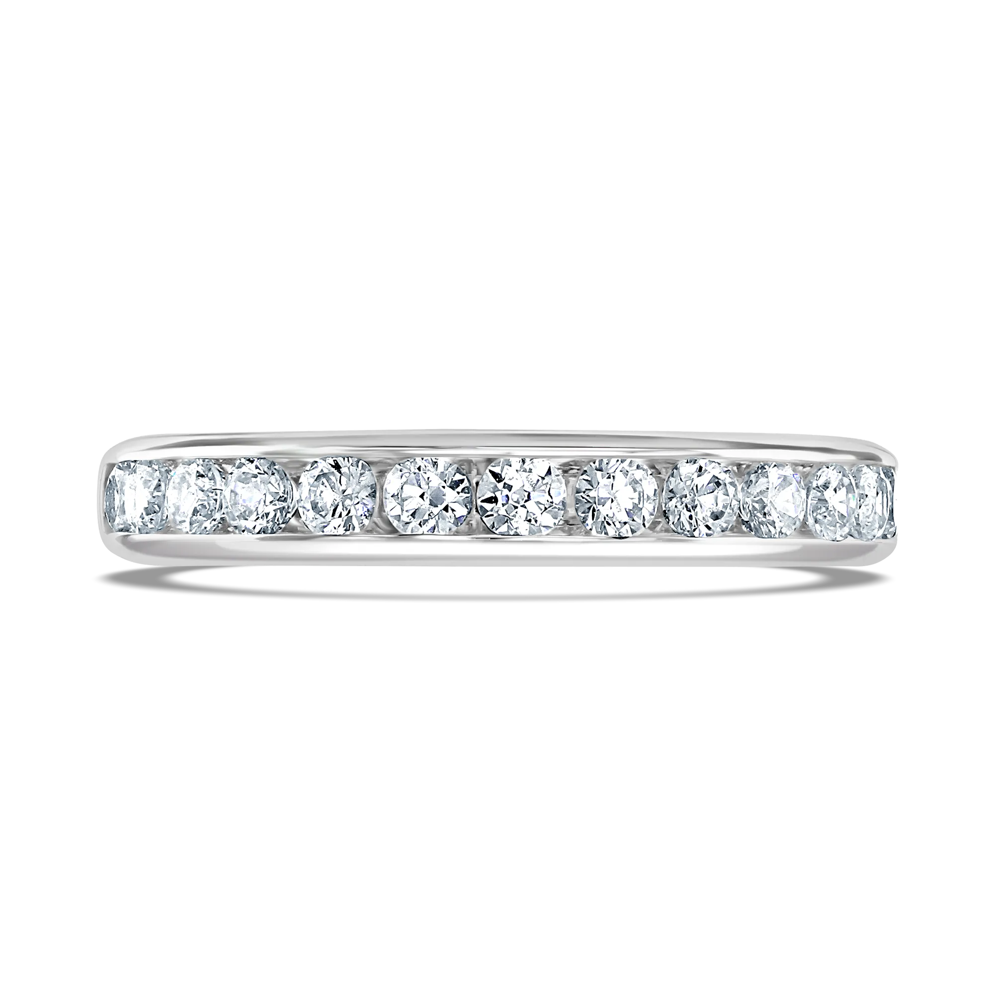 Platinum Channel Set Diamond Half Eternity Band