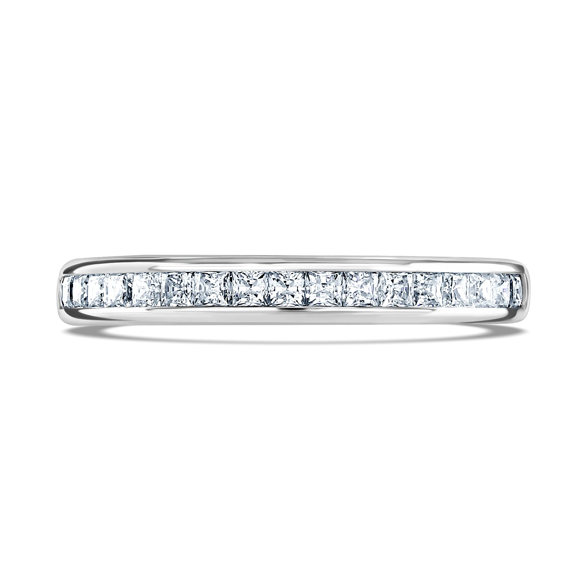 Platinum Channel Set Princess Cut Half Eternity Ring