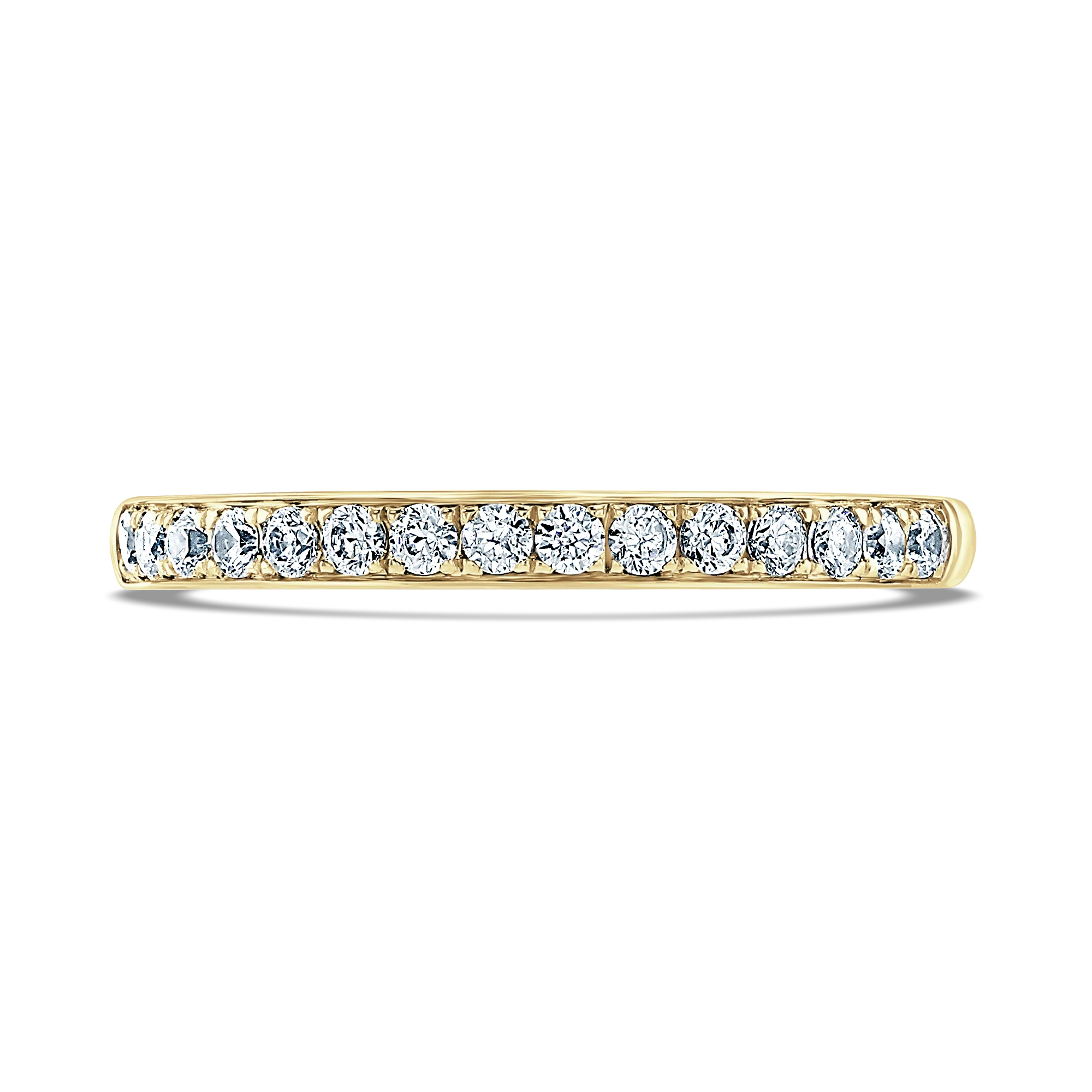 18ct Yellow Gold Grain Set Round Cut Half Eternity Band