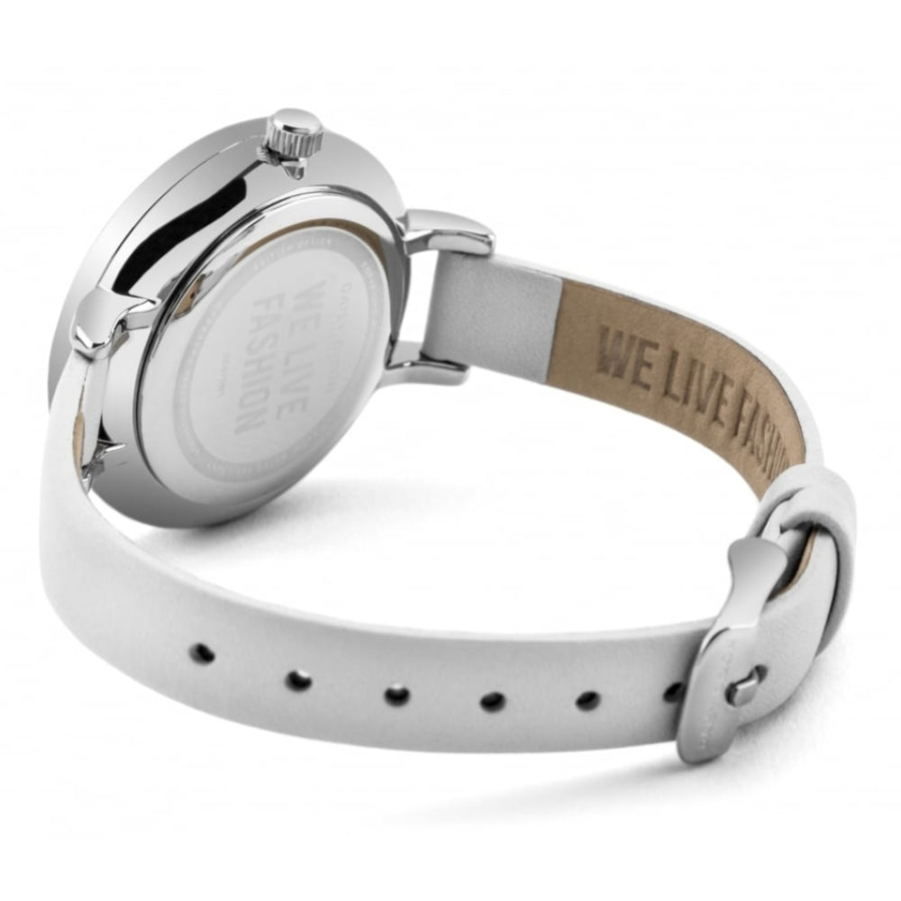 Alice White Skinny Strap With White Dial & Stone Set Sub Dial Ladies Watch