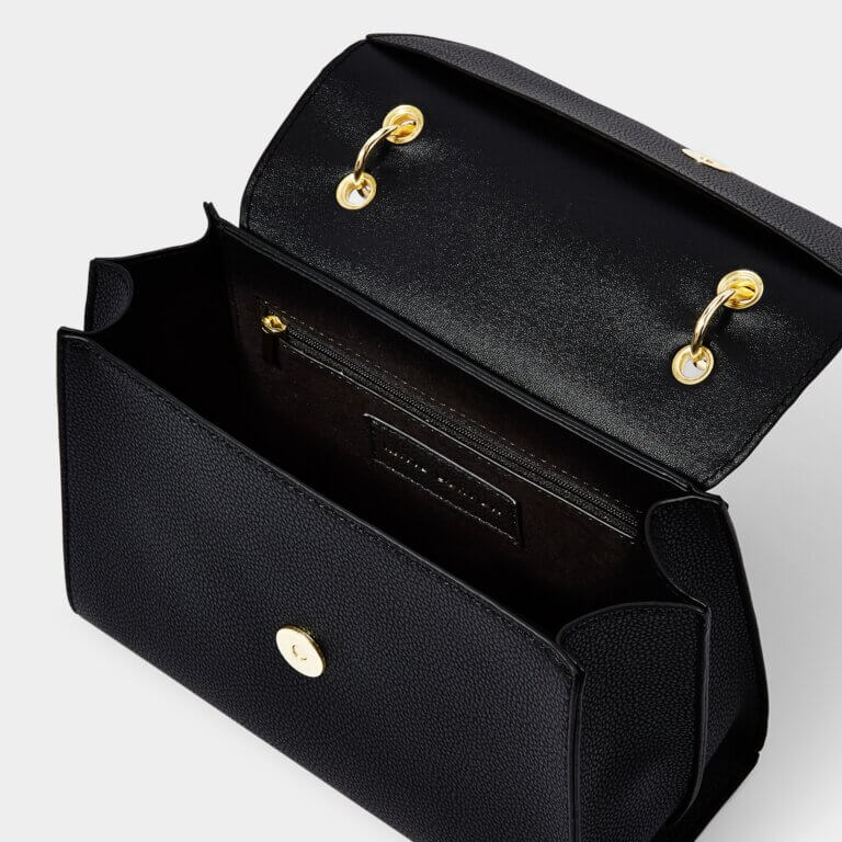 Ezra Bamboo Top Handle Bag Black