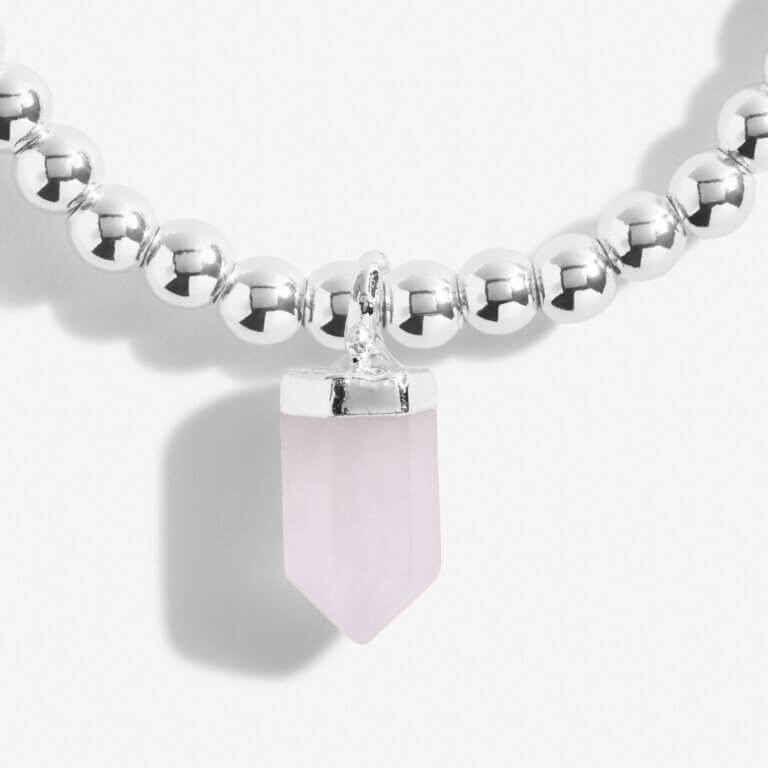 Crystal A Little | Rose Quartz | Silver | Bracelet | 17.5cm Stretch