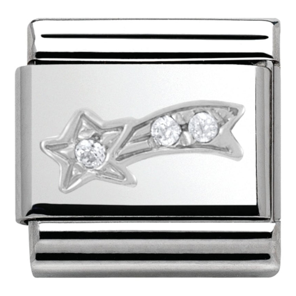 Classic White CZ Silver Comet Link
